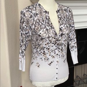 White House Black Market Printed Cardigan